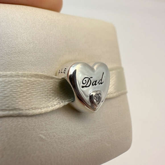 Dad Charm, heart charm, sliver bracelet charms - Picture 3 of 3
